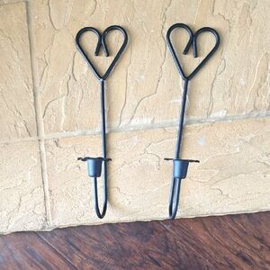 Black Heart Wall Candle Holders